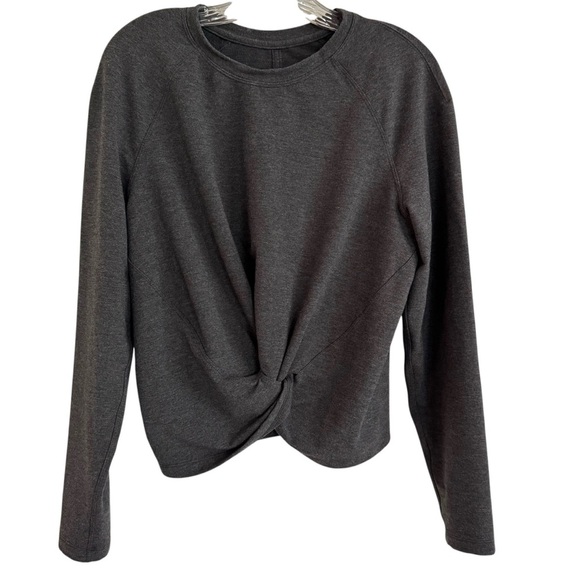 Lululemon Tuck & Gather Pullover Sweatshirt Heathered Mod Black Size M - Picture 7 of 8